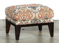 Silver Lake Sand Patterned Upholstered Traditional Ottoman