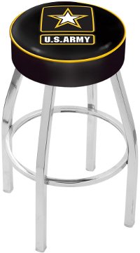 L8C130Army Chrome 30 Inch Cushion Bar Stool - US Army