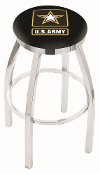 Chrome 25 Inch Swivel Counter Stool - US Army