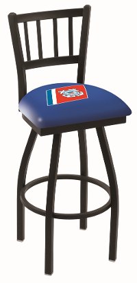25 Inch Slat Back Swivel Counter Stool - US Coast Guard