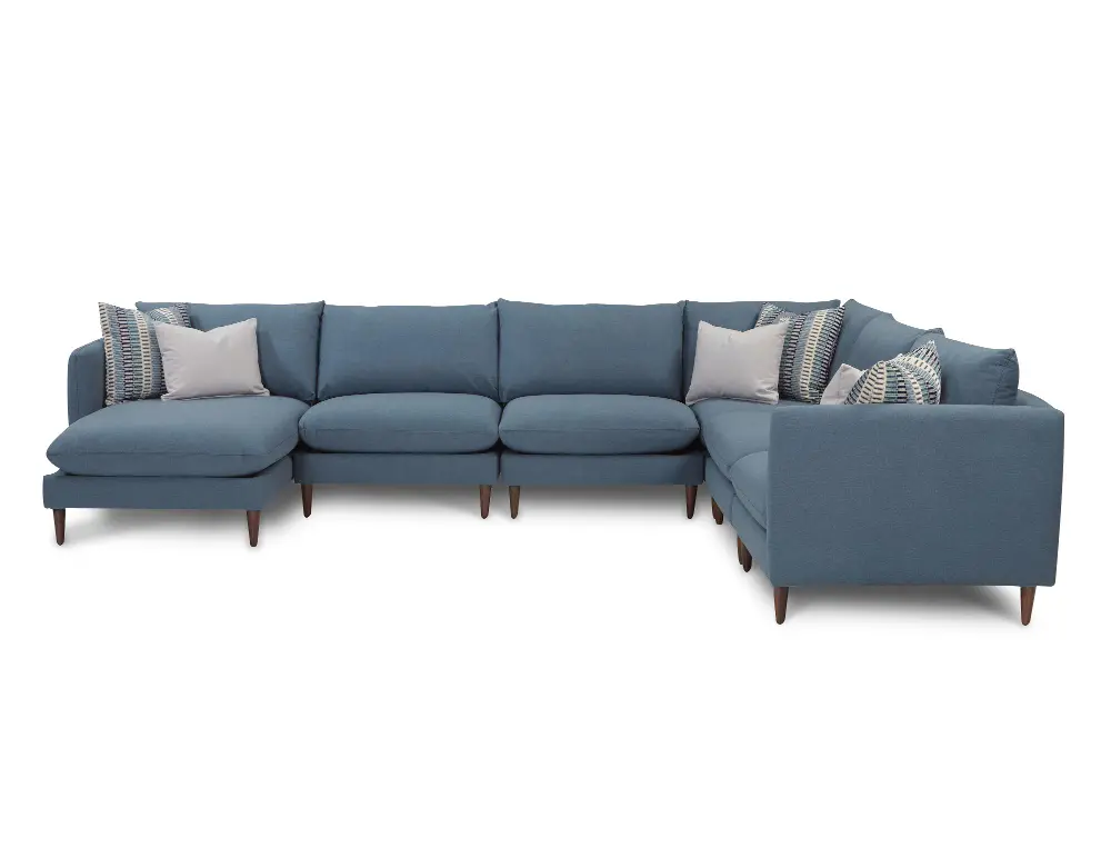 6PC/304/BALTIC/OPT2 Blue Casual Modern 6 Piece Sectional - Melbourne-1