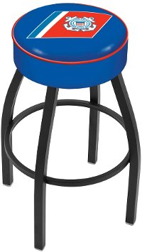 L8B125CstGrd Black 25 Inch Cushion Counter Stool - US Coast Guard