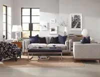 347-70 Kelsey Mid Century Modern Stone Gray Sofa