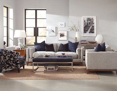 Mid Century Modern Stone Gray Sofa - Kelsey