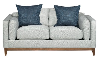 Mid Century Modern Stone Gray Loveseat - Kelsey