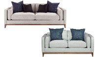 Modern Stone Gray 2 Piece Living Room Set - Kelsey