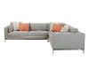 Sunbrella Gravel Gray Upholstered 3-Piece Modern Sectional