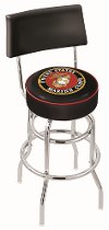 25 Inch Back Rest Swivel Counter Stool - US Marines