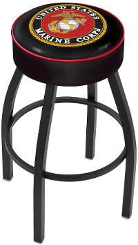 L8B125Marine Black 25 Inch Cushion Counter Stool - US Marines