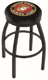 Black 25 Inch Swivel Counter Stool - US Marines