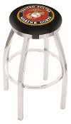 Chrome 25 Inch Swivel Counter Stool - US Marines