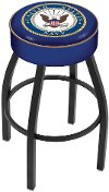 Black 25 Inch Cushion Swivel Counter Stool - US Navy