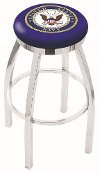 Chrome 25 Inch Swivel Counter Stool - US Navy