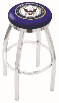 Chrome 30 Inch Swivel Bar Stool - US Navy