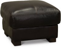 Casual Contemporary Brown Leather Ottoman - Aspen