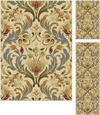 4692-Ivory-3-PC-Set 3 Piece Set Ivory, Blue & Green Area Rug - Laguna