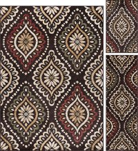 LGN5008SET3 3 Piece Set Brown, Red, and Green Area Rug - Laguna-5