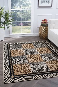 LGN5080SET3 3 Piece Set Black and Bronze Animal Print Area Rug - Laguna-2