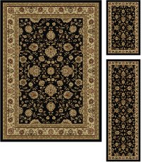 ELG5143SET3 3 Piece Set Black Area Rug - Elegance-5