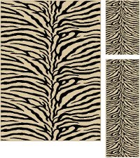 ELG5162SET3 3 Piece Set Beige and Black Zebra Print Area Rug - Elegance-6