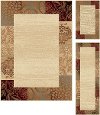 ELG5202 SET3 3 Piece Set Beige Area Rug - Elegance