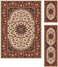 ELG5392SET3 3 Piece Set Ivory, Red, and Gold Area Rug - Elegance-5