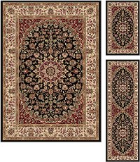ELG5393SET3 3 Piece Set Black, Red, and Gold Area Rug - Elegance-6