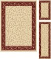 ELG5402 SET3 3 Piece Set Ivory, Gold & Red Area Rug - Elegance