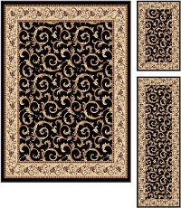 ELG5403SET3 3 Piece Set Ivory, Gold, and Black Area Rug - Elegance-6
