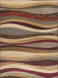 ELG5420 SET3 3 Piece Set Red, Gray-Blue, and Beige Area Rug - Elegance