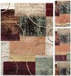 DCO1004SET3 3 Piece Set Red, Brown, and Teal Area Rug - Deco