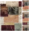 DCO1004SET3 3 Piece Set Red, Brown, and Teal Area Rug - Deco