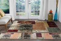 DCO1004SET3 3 Piece Set Red, Brown, and Teal Area Rug - Deco-2