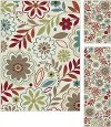 DCO1008 SET3 3 Piece Set Teal, Red & Ivory Area Rug - Deco-3