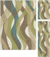 DCO1012 SET3 3 Piece Set Ivory, Teal Blue, and Green Area Rug - Deco-3