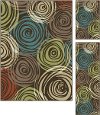 DCO1015 SET3 3 Piece Set Brown, Ivory & Green Area Rug - Deco-3
