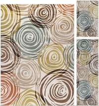 DCO1016SET3 3 Piece Set Brown, Ivory, and Green Area Rug - Deco-3
