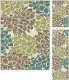 DCO1020 SET3 3 Piece Set Teal Blue, Ivory, and Green Area Rug - Deco-3