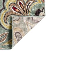 DCO1023SET3 3 Piece Set Teal Blue, Ivory, and Red Area Rug - Deco-3