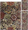DCO1024 SET3 3 Piece Set Brown, Red & Ivory Area Rug - Deco