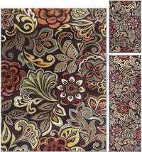 DCO1024SET3 3 Piece Set Brown, Red, and Ivory Area Rug - Deco