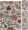 DCO1025 SET3 3 Piece Set Teal Blue, Ivory, and Red Area Rug - Deco-4