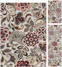 DCO1025SET3 3 Piece Set Teal Blue, Ivory, and Red Area Rug - Deco-4