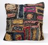 Clearance Multi Colored Upcycled Neckties Throw Pillow
