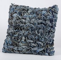 Organic 18 Inch Blue Jean Throw Pillow