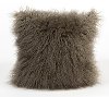 Clearance Taupe 18 Inch Tibetan Lamb Throw Pillow