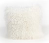 Clearance White 18 Inch Tibetan Lamb Throw Pillow
