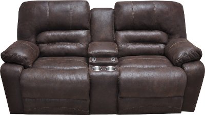 Chocolate Brown Microfiber Manual Reclining Loveseat - Legacy