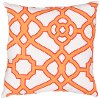 VER58-VERANDAIN-OUT Veranda Snow White & Orange 18 Indoor/Outdoor Throw Pillow