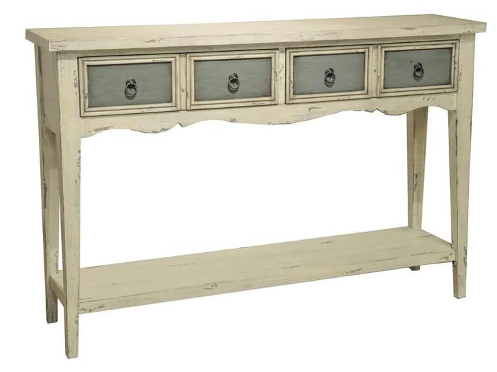 Antique White/Gray Console Table-1